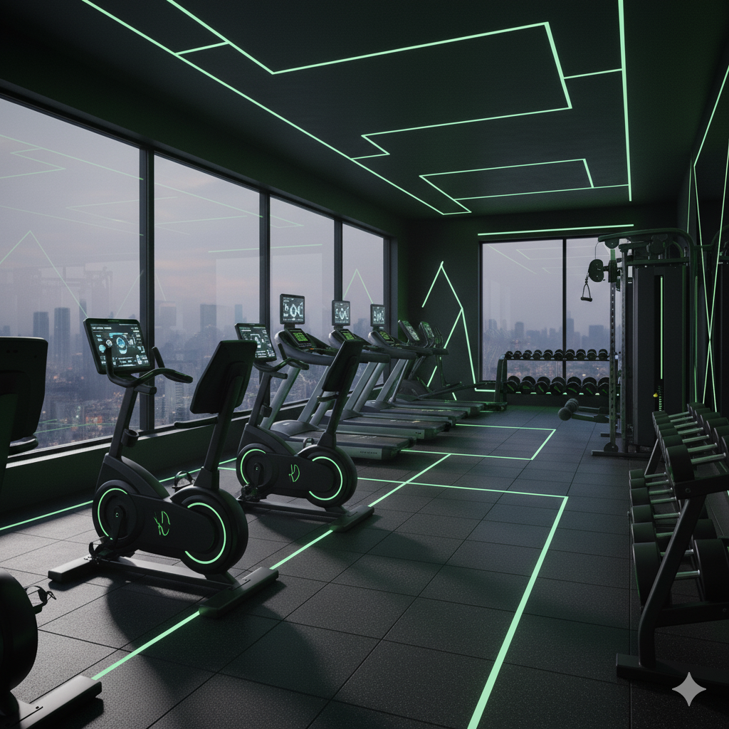 Salle de sport, gym moderne